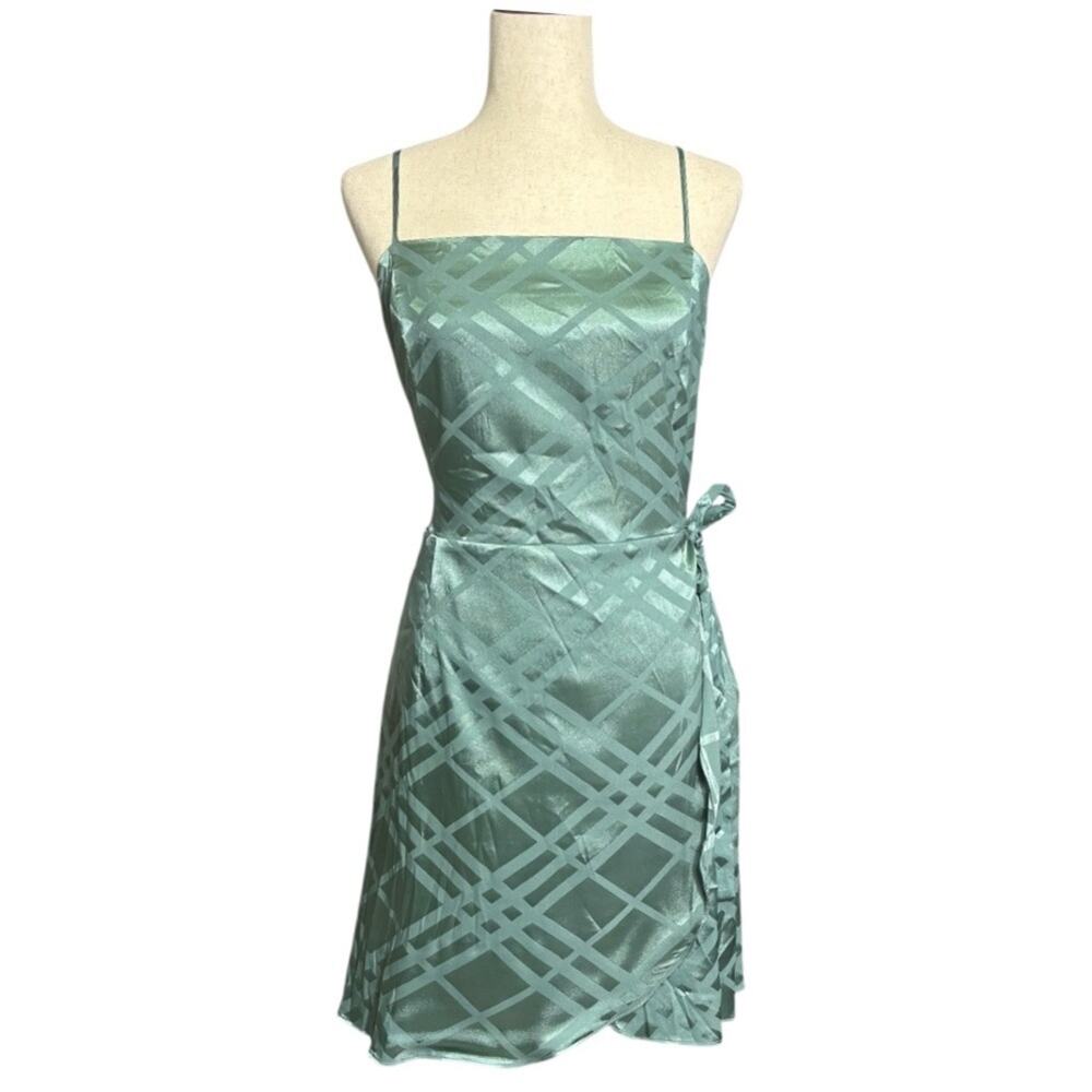 NWT A Beautiful Soul Sage Green Faux Wrap Dress Size 2XL II0661